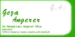 geza angerer business card